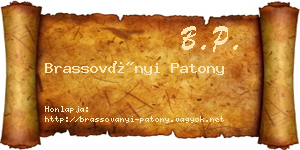 Brassoványi Patony névjegykártya